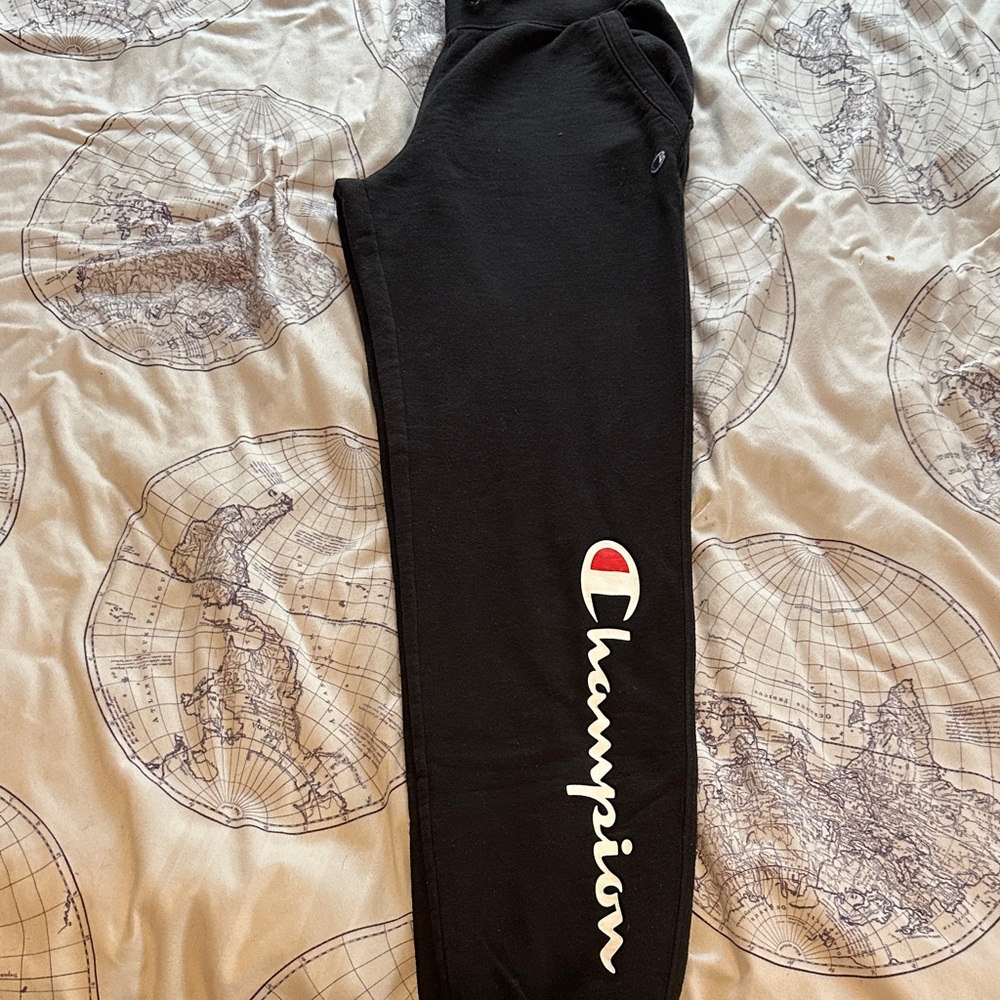 Champion Black Sweatpants with Logo sz xs